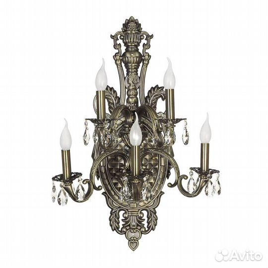 Бра настенный металлический с хрусталем Италия