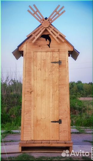 Дачный туалет деревянный KEY674