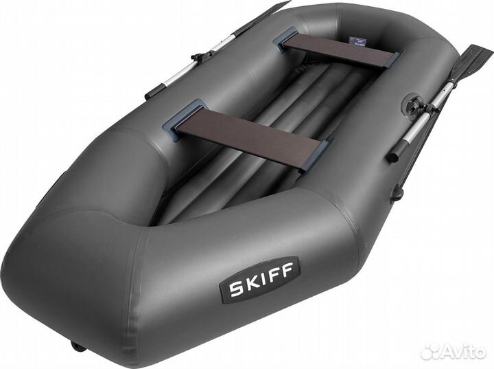 Надувная лодка пвх Skiff 260 нд, серый, SibRiver SND260gray