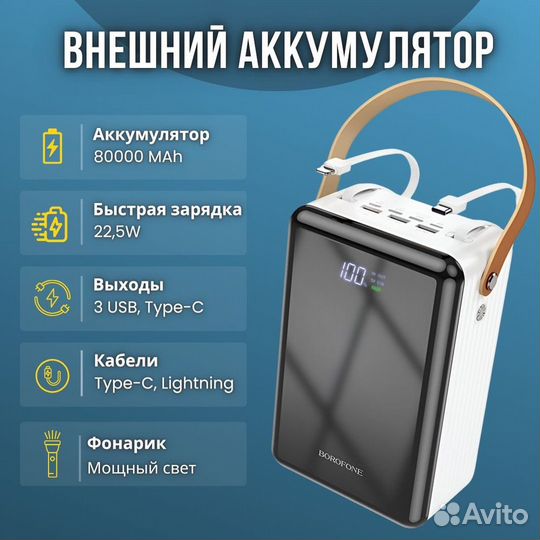 Повербанк / Powerbank / Внешний АКБ (80.000мА)