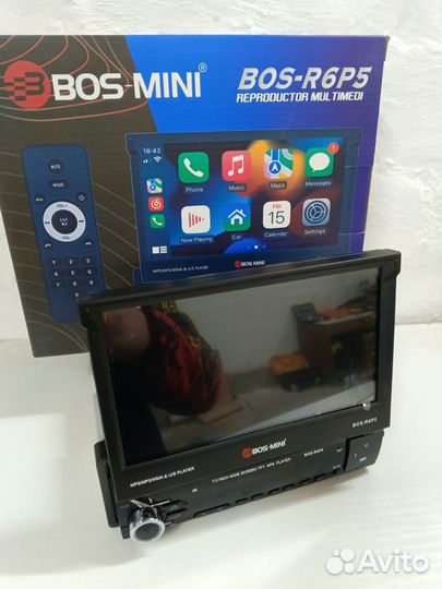 Магнитола 1 din Bos Mini с выдвижным экраном