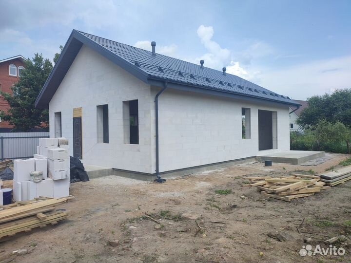 Дом под ключ, фундамент, газобетон, каркас, крыша