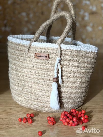 Корзинка из джута, джутовая корзина