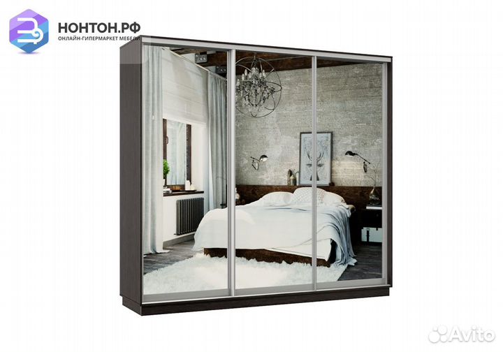 Шкаф-купе трёхдверный Прима венге