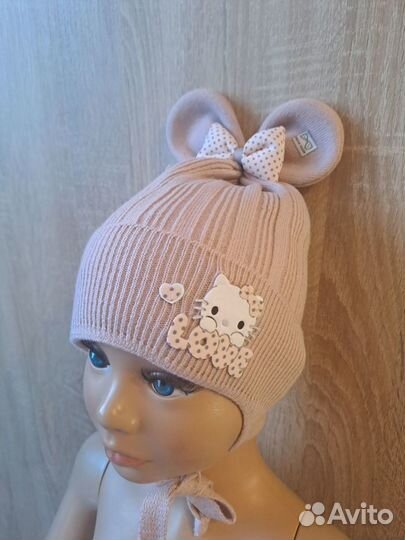Детская шапочка для девочки на осень от 2хдо 4лет