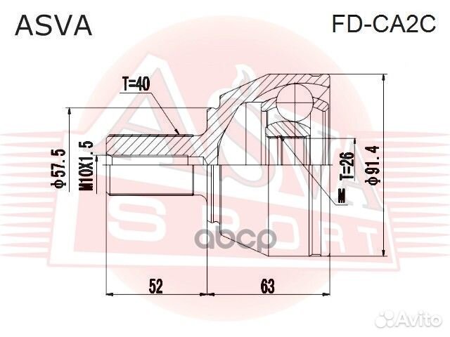 Шрус внешний прав/лев FD-CA2C fdca2C asva