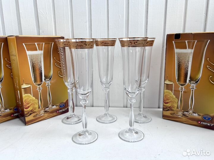 Бокалы для шампанского фужеры богемия
