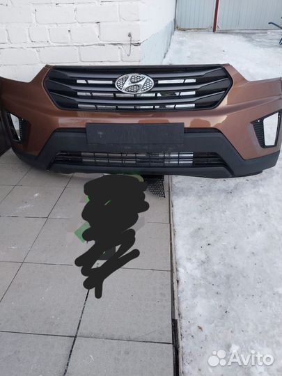 Заводской передний бампер на Hyundai Creta