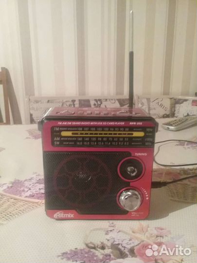 Колонка с радио ritmix USB фонарь