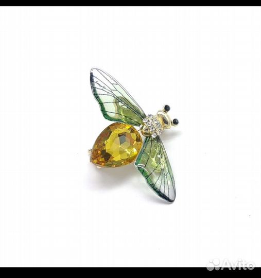 Брошь птица, муха, ёлка