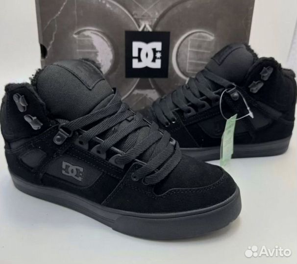 Кеды Зимние DC shoes с мехом черные