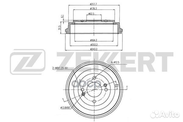Барабан торм. зад. Hyundai Accent III 05- i10