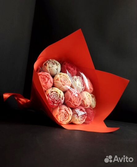 Пионы из Бельгийского Шоколада - 13 шт в Букете