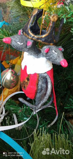 Ватная ёлочная игрушка Мышиный король