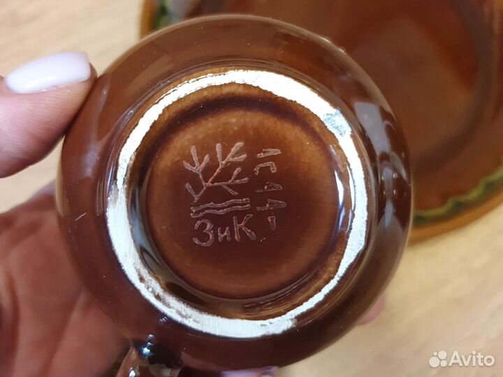 Набор чашки и блюдца керамические, чайничек