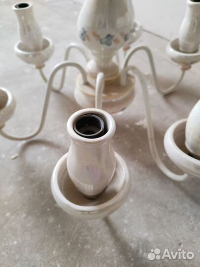 Люстра СССР фарфор перламутр