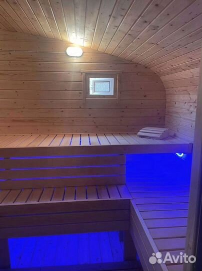 Баня бочка квадроовал на дровах. Из кедра и ели
