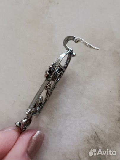 Серебряная подвеска Котик с фианитом Новая