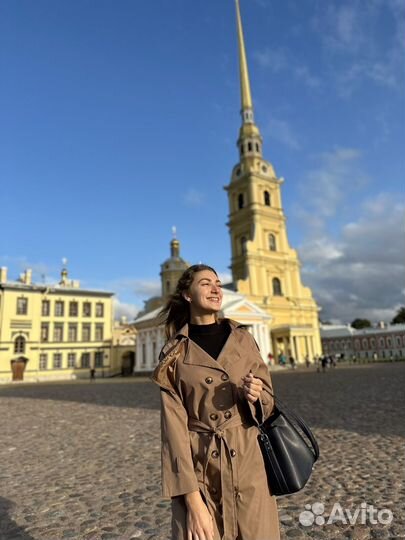 Плащ тренч женский 42 44 бежевый