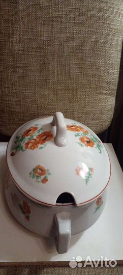 Супница маки СССР дулево довоенная редкость