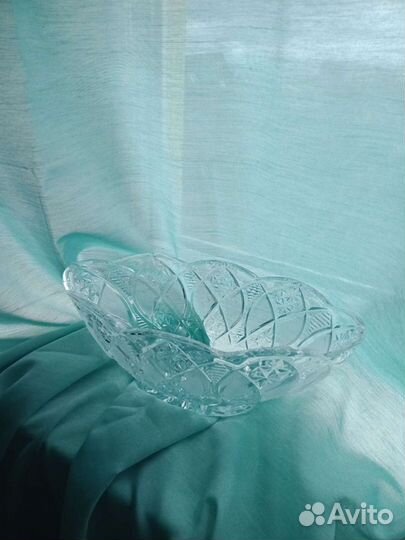 Хрустальная ваза ладья большая СССР