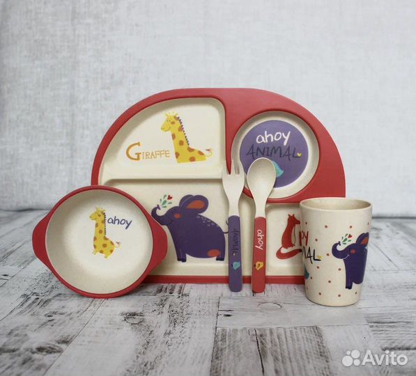 Детская посуда из бамбука (бамбуковое волокно)