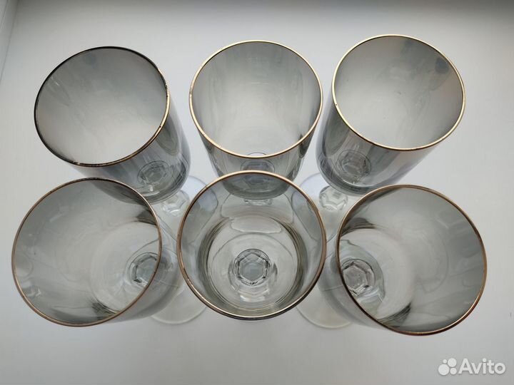 Фужеры дымчатый хрусталь СССР