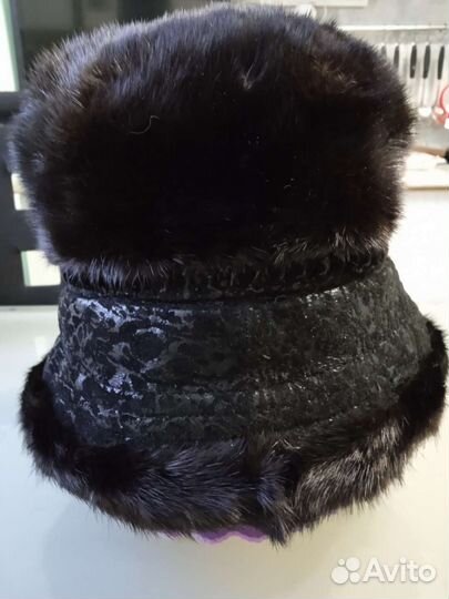 Шапка норковая женская черная