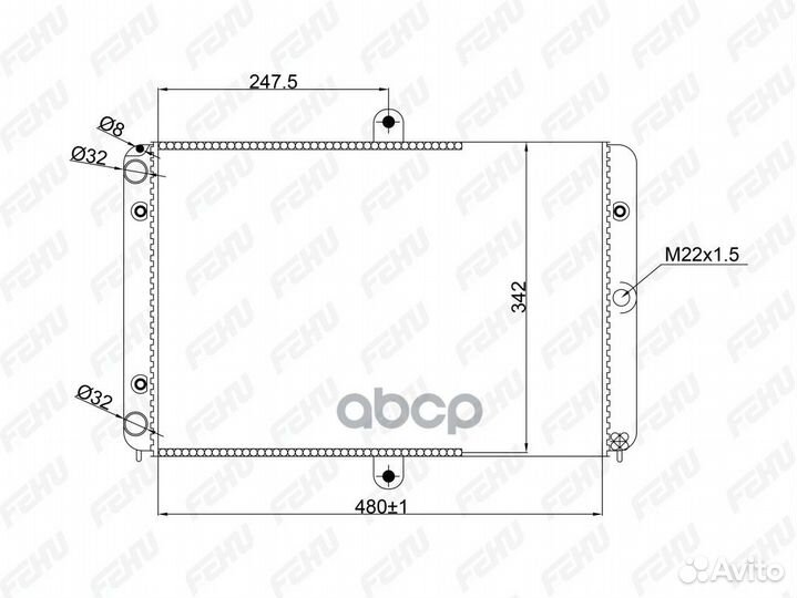 Радиатор охлаждения (сборный) для VAZ 21082 инж