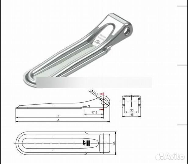 На борт прицепа петля ZN 170a Польша комплект 2шт