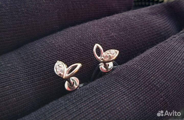 Серьги пуссеты серебро 925 пробы новые с биркой