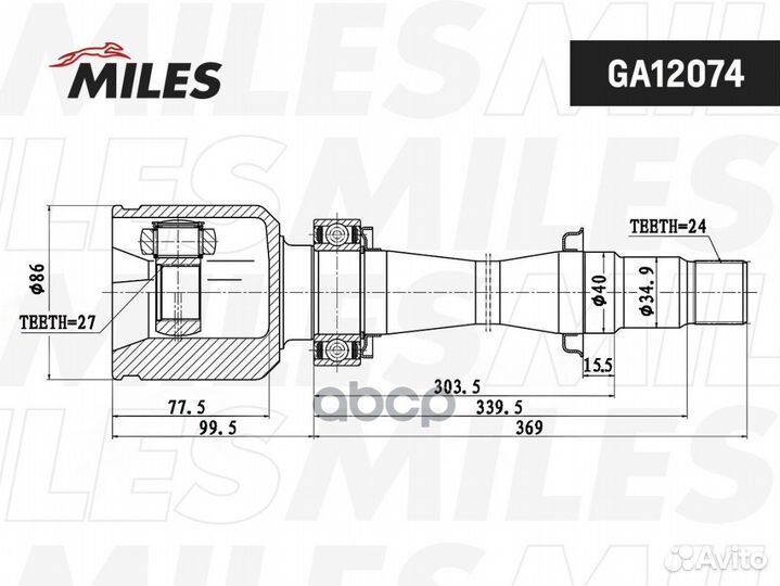 ШРУС toyota camry IV-V V30/V40 2.0-2.4 01-11