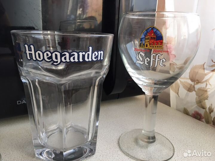 Пивные бокалы leffe,hoegaarden