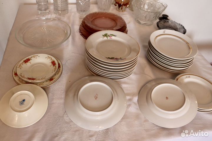 Посуда СССР хрусталь тарелки вазы бокалы стопки