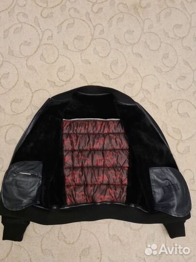 Дубленка с элементами кожи куртка мужская 52 54 бу