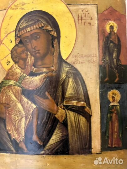 Икона Федоровская Богородица ковчег с приписными 1