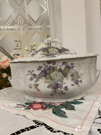 Антикварная супница без ручек. 1920-30 гг