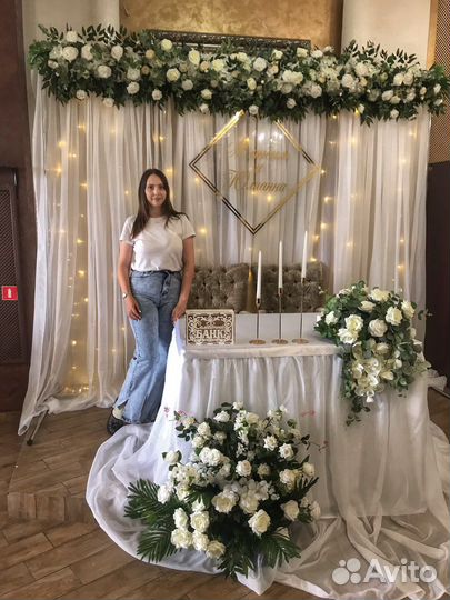 Свадебное оформление зала банкета