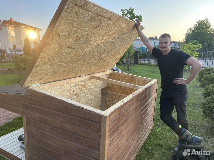 Будка для собаки утепленная с терассой