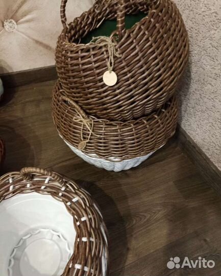 Кашпо из полиротанга плетёное Корзина