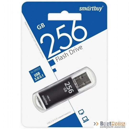 USB 3.0/3.1 Smartbuy 256GB GB V-Cut Black (SB256gb