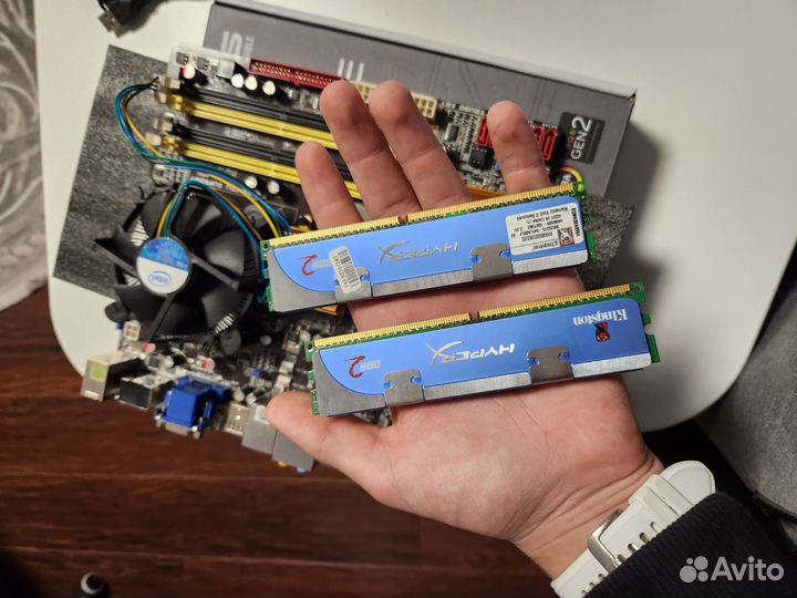 Комплект core 2 duo 7400 + материнская плата 775