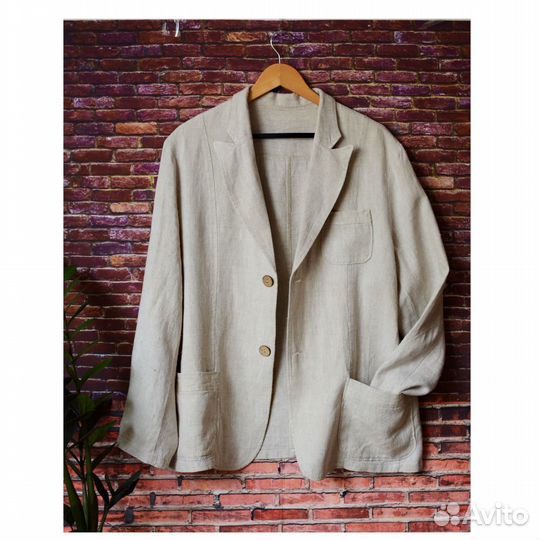 Льняной пиджак мужской размер 52-54-56