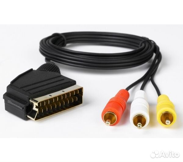 Кабель шнур scart-3RCA скарт-3Тюльпан с переключат