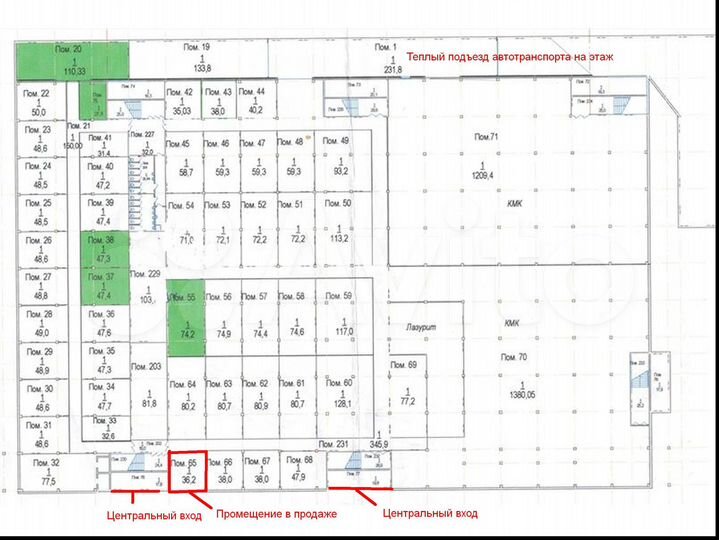 Свободного назначения, 36.5 м²