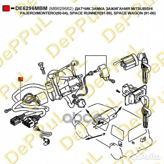 Датчик замка зажигания mitsubishi pajero/monter
