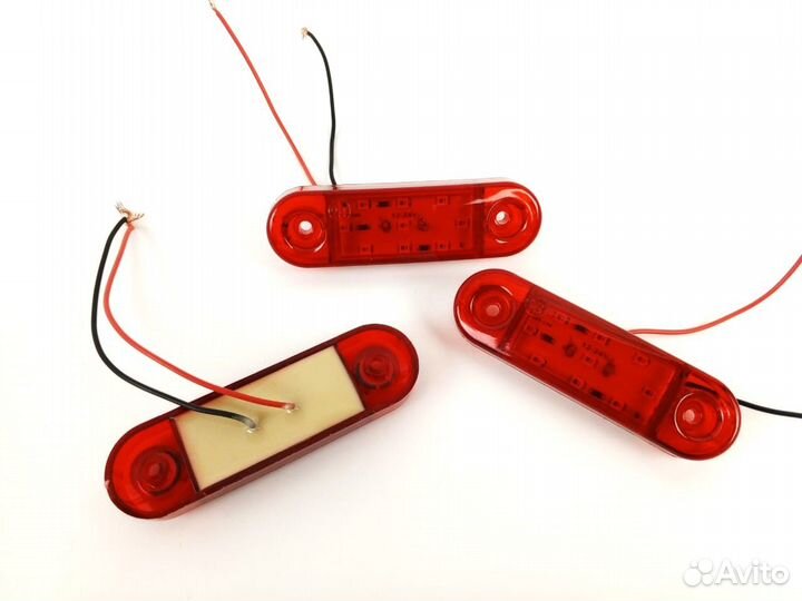 Фонари боковые маркерные красные 12/24в