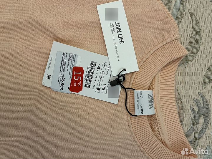 Свитшот детский zara, р. 122, новый