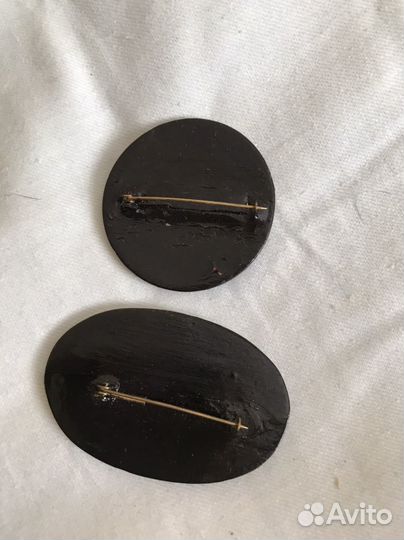 Брошь винтаж деревянные