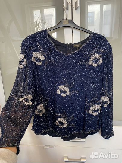 Блуза с вышивкой бисером, 50-52
